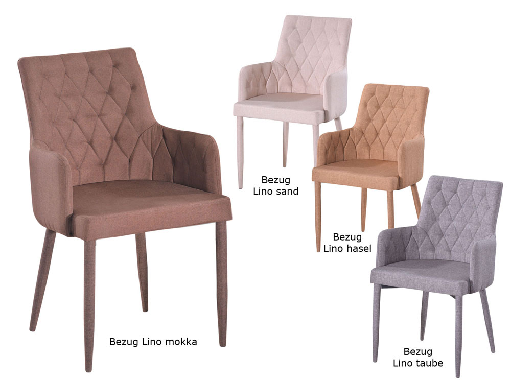 Esszimmer-Stuhl-SET 4 Stück Stuhl mit Armlehnen Bettina in 4 Farben