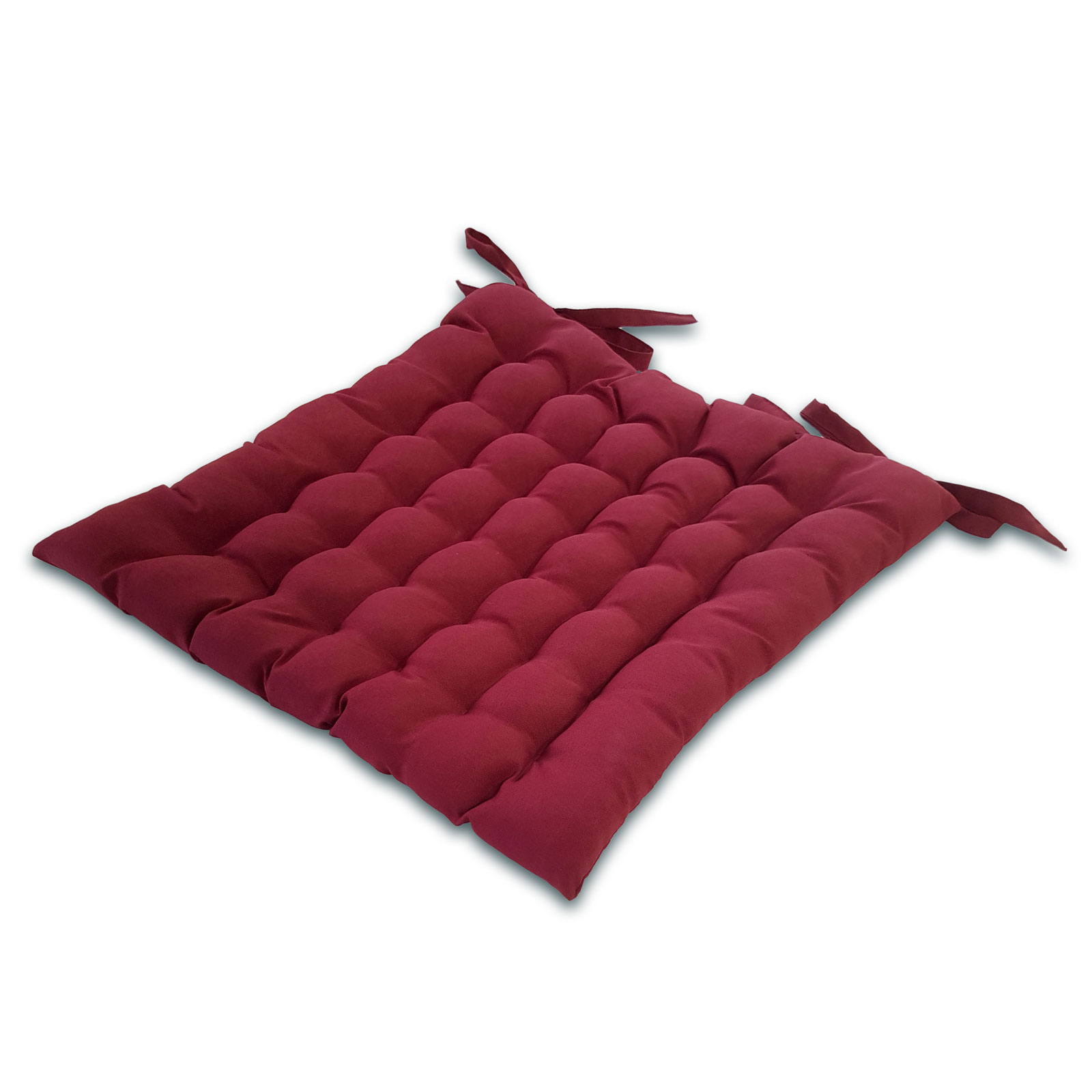 Stuhlkissen 4er Set 40 x 40 cm Sitzkissen Stuhlauflage mit Bindeband 4