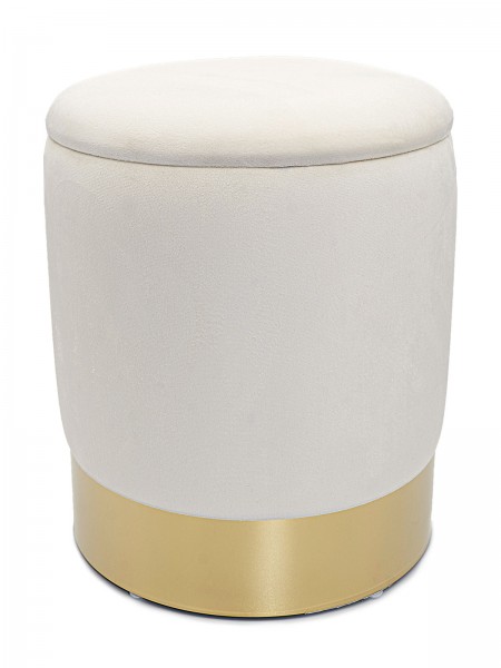 Samthocker mit Stauraum Ø 31 H 38 cm Deko Hocker Samt gold Hocker Schminktisch