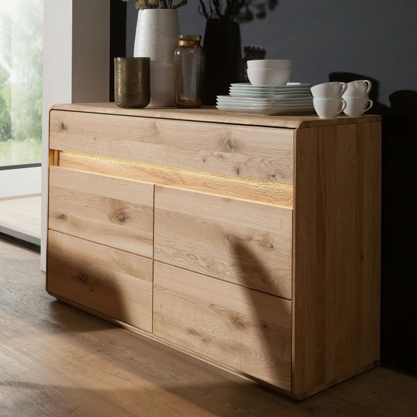 Anrichte Massivholz Sideboard Kommode B 123 H 86 cm Bergeiche Wildeiche massiv