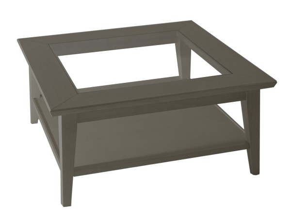 Couchtisch mit Glaseinlage Massivholz 90x90cm Casaverde Wohnzimmer Tisch