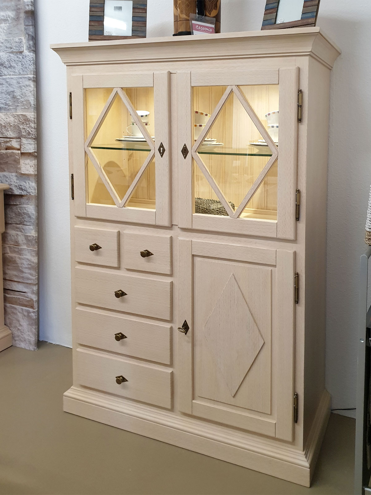 Highboard GlasVitrine Hochanrichte halbhoch Grande Glas