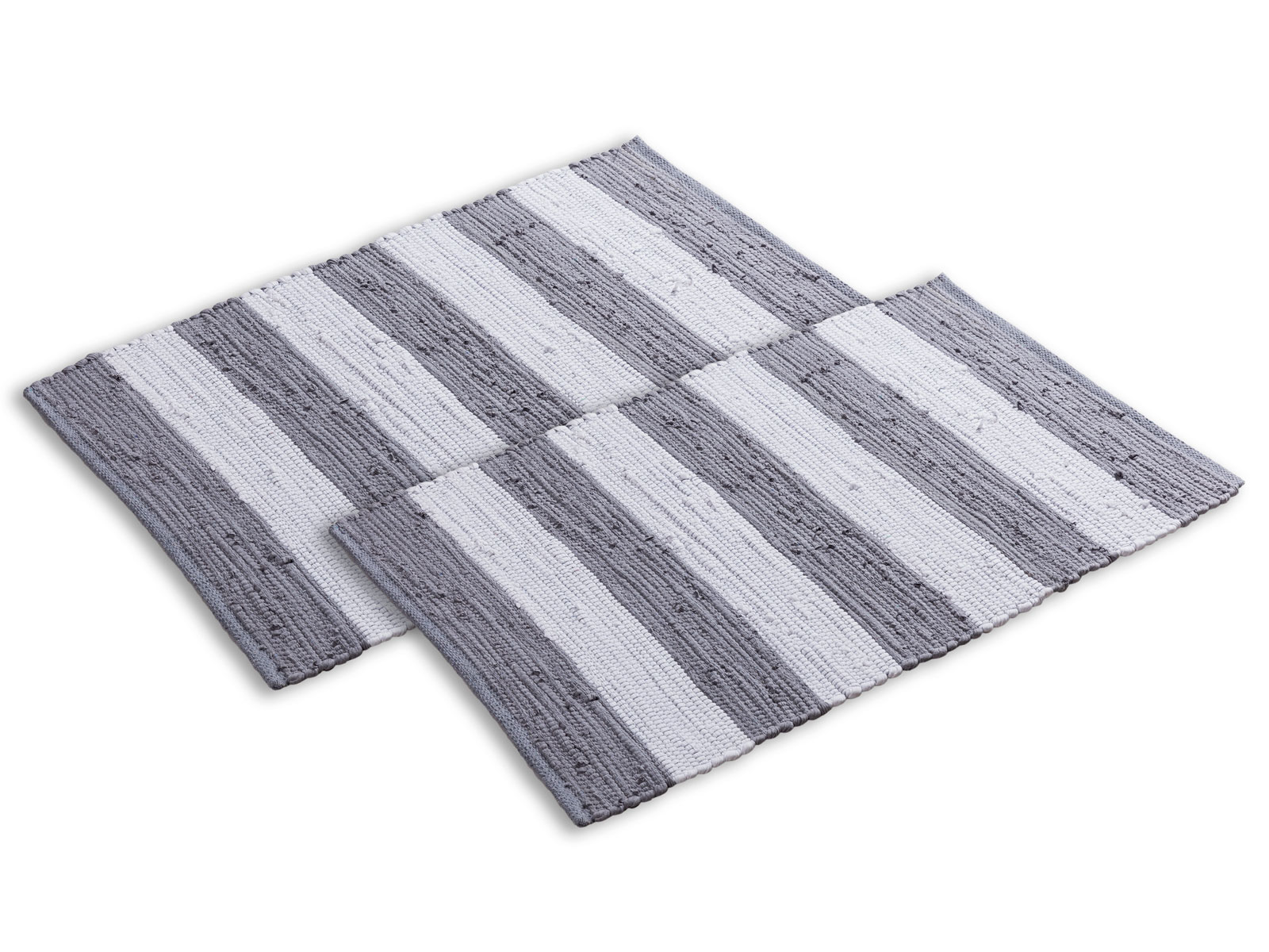 grau Relaxdays Badteppich Baumwolle 80 x 50 cm Hochflor Badematte wendbar Duschvorleger rutschhemmend und weich