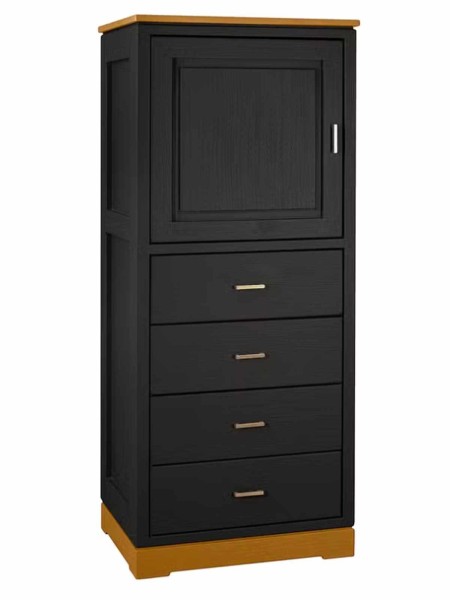 Highboard Casaventi 1-türig 4 Schubladen Pinie Massivholz