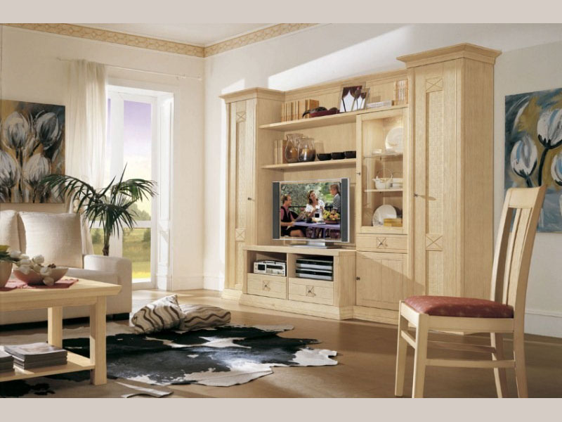 Wohnwand Vienna Pinie massiv Breite 289 cm | Casamia Wohnen