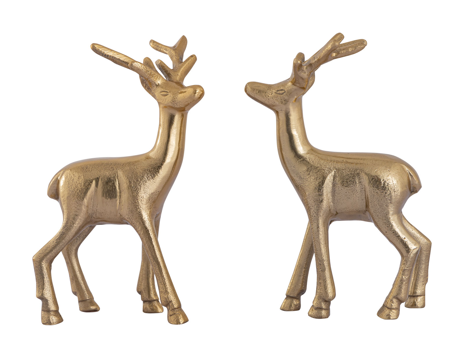 Deko Figur 2er Set Hirsch Tischdekoration Tierfigur Metall Weihnachtsdeko  silber o. gold Aluminium | Casamia Wohnen