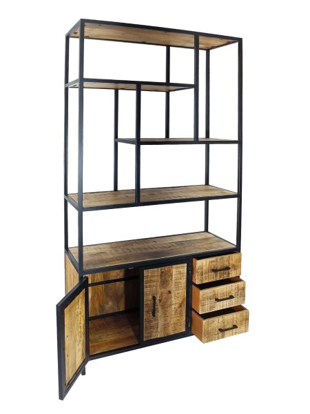 Bücherregal Standregal Liverpool Regal 98x190x36cm Metall-Gestell