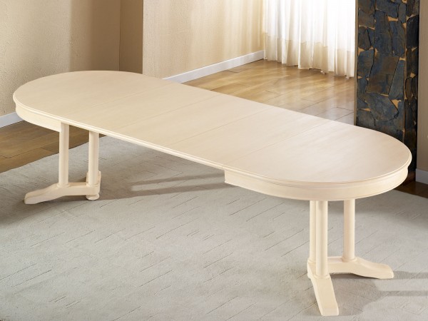 Esstisch Allegro oval erweiterbar mit Einlagen – Pinie Massivholz 160x110 cm-Ausstellungsstück
