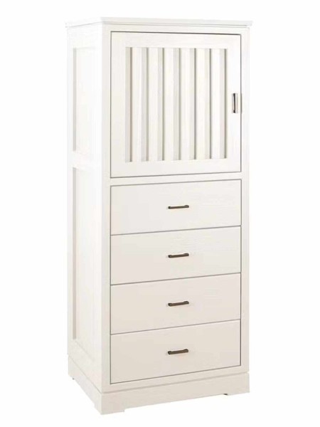 Highboard Casaverde 1-türig 4 Schubladen Pinie Massivholz