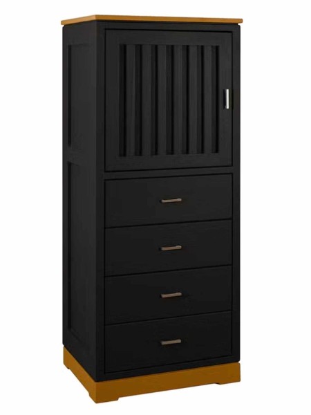 Highboard Casaverde 1-türig 4 Schubladen Pinie Massivholz