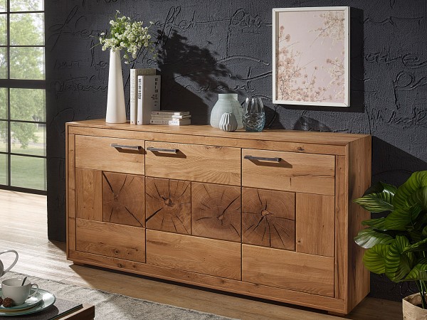 Sideboard Massivholz Anrichte B 171 H 86 T 40 cm Waldeiche Kommode Wildeiche massiv