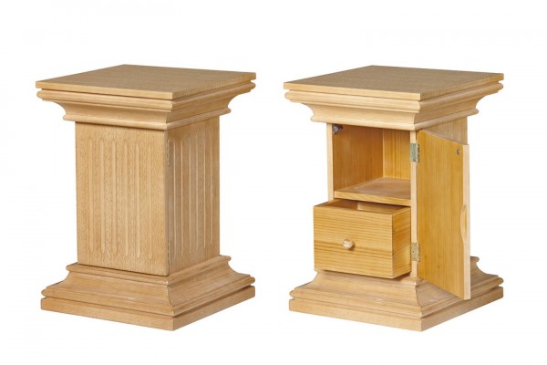 Säulenschrank Chalet mit Holztür und Schubkasten
