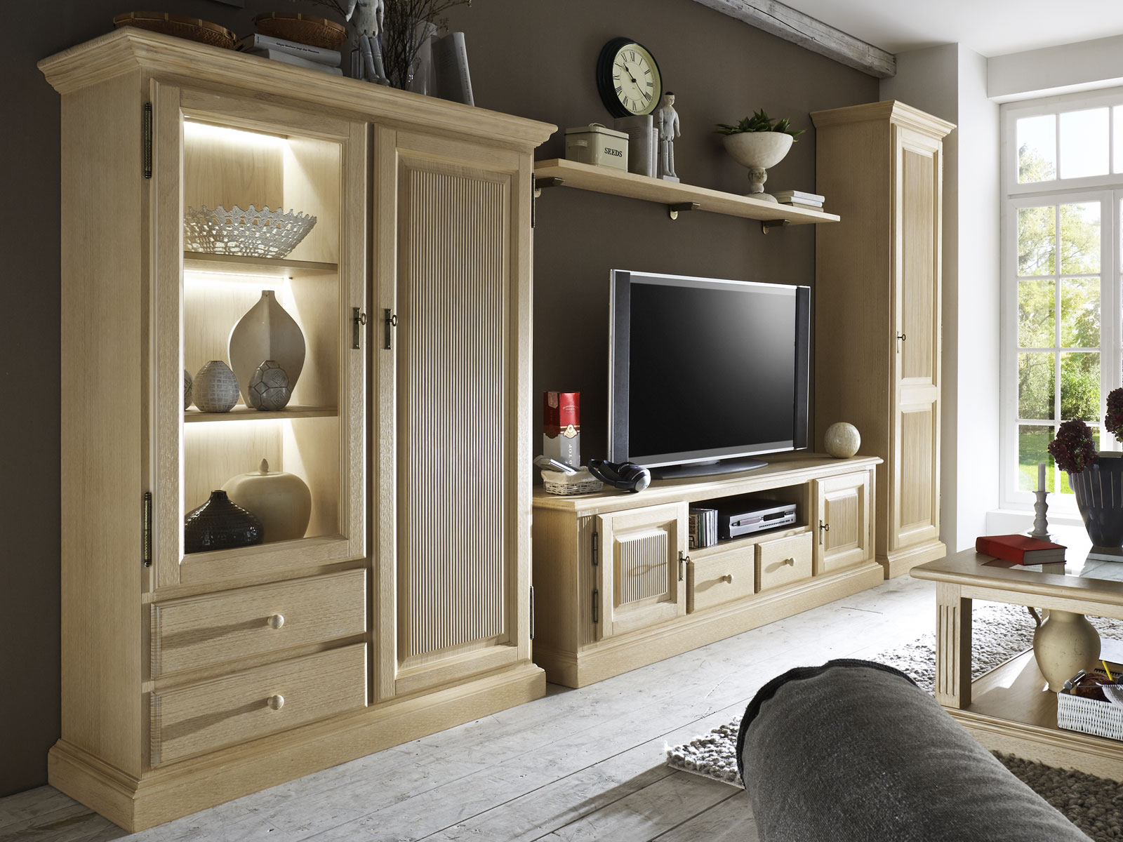 Wohnwand Wohnzimmer Schränke Casapino 155555-teilig 15555 Vitrine 15555 TV-Schrank 15555  Highboard 15555 Wandboard