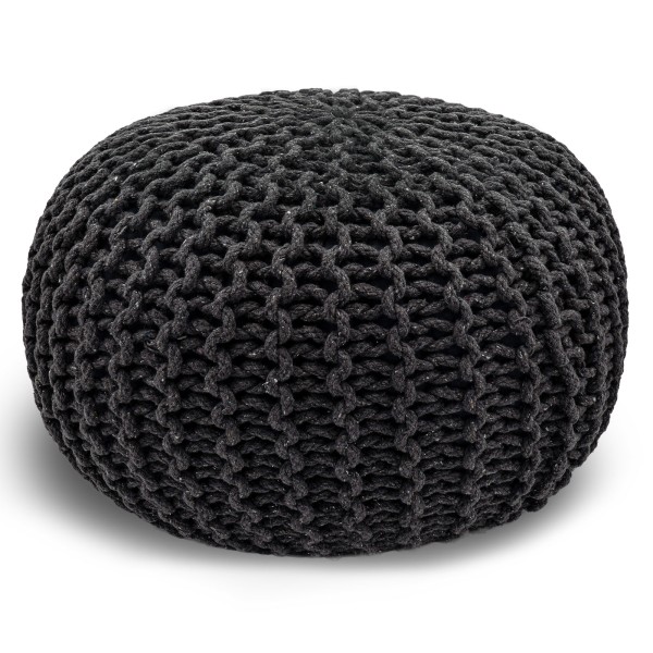 Pouf Ø 55 o. 45 cm Strickhocker Sitzpouf Bodenkissen nachhaltig