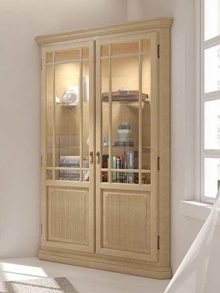 Vitrine Eckvitrine Duett, Pinie massiv