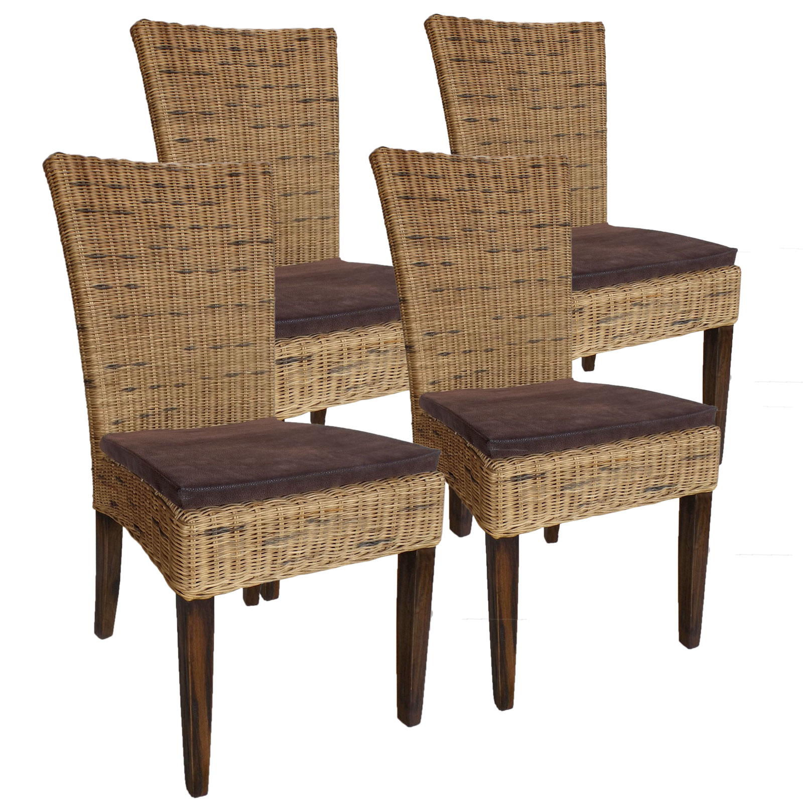 Esszimmer Stühle Rattanstühle Wintergarten Cardine 4 Stück cabana mitohne Sitzkissen braun Esszimmer Stühle Rattanstühle Wintergarten Cardine 4 Stück cabana mitohne Sitzkissen braun