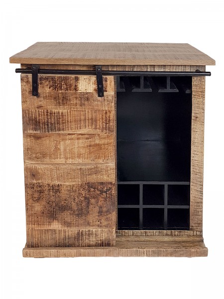 Weinregal B 72 H 80 cm Wein Schrank Hausbar Weinbar Barschrank Anrichte California natur Mangoholz