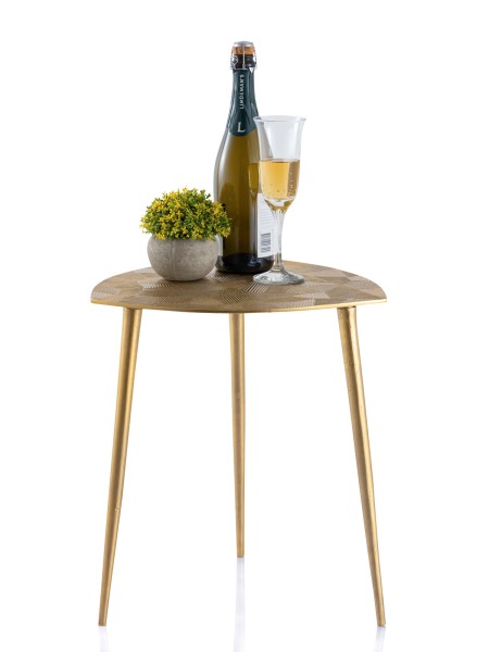 Beistelltisch Metall Dekotisch Alster 40x45x40 cm dreieckig klass. Design Aluminium silber o. gold