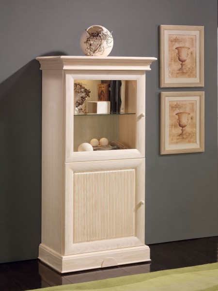 Highboard Hochanrichte Vitrine Terrano 2-türig, Glas- und Holztür