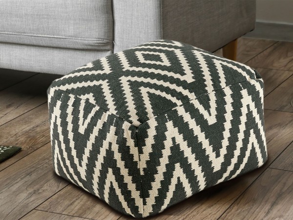 Sitzwürfel Fußhocker Sitzhocker 55x37x55 cm Pouf Kelim Bodenkissen Peru schwarz taupe gelb türkis