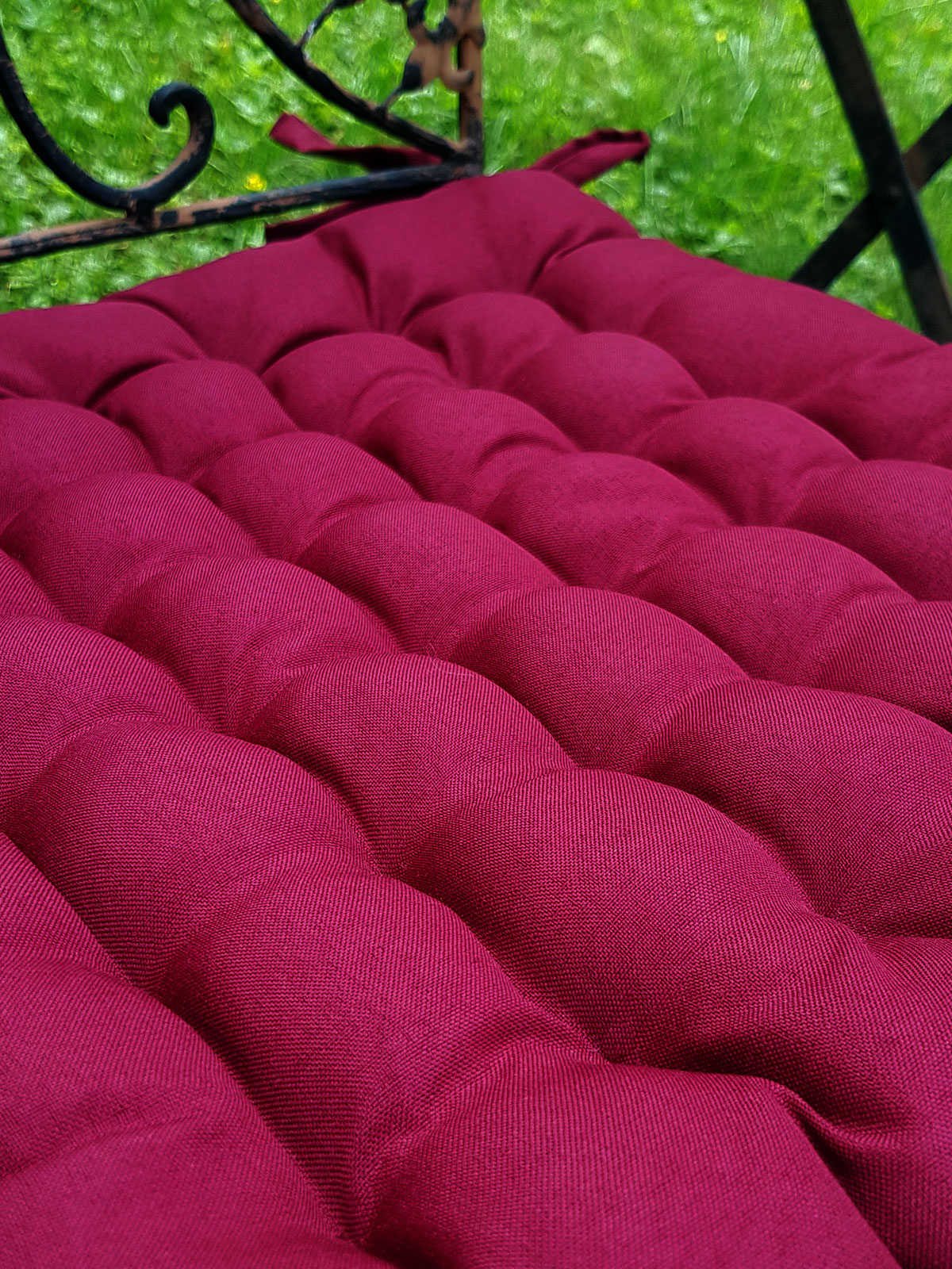 Stuhlkissen 4er Set 40 x 40 cm Sitzkissen Stuhlauflage mit Bindeband 4