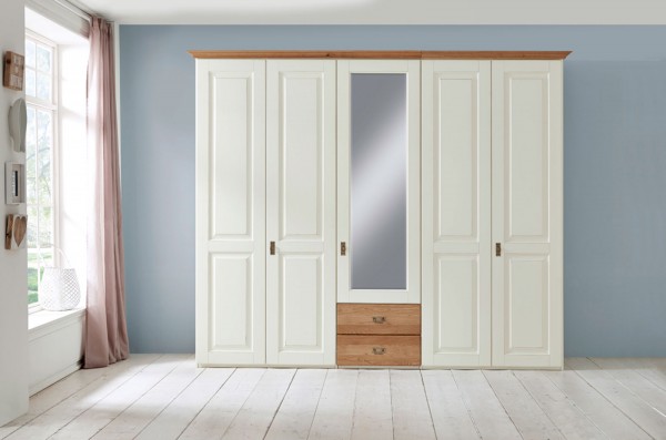Spiegeltüren-Kleiderschrank Dreams 3/5-türig Höhe 228 cm 2 Schubladen Absetzung Wildeiche