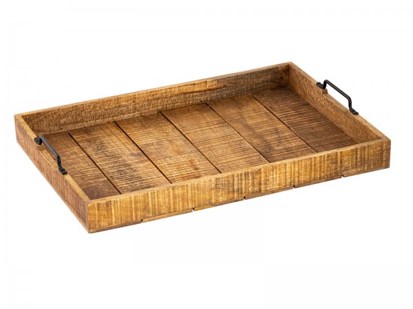 Serviertablett Holztablett XXL 57x39cm Tablett Holz Deko Tablett aus Mangoholz massiv