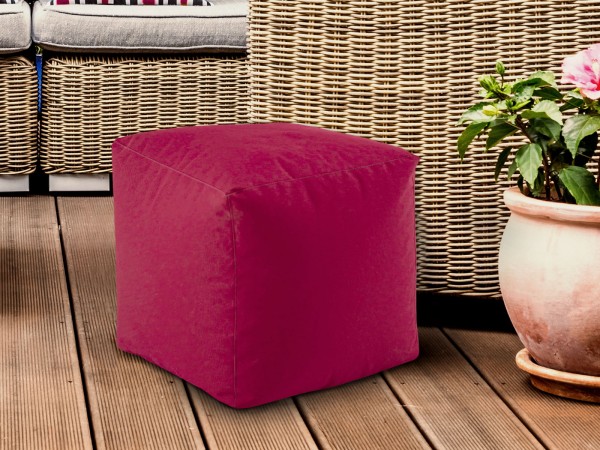 Sitzwürfel Sitzhocker 45x45x45cm Fußhocker Fußablage Bodenkissen Garten Terrasse Bamba wasserfest