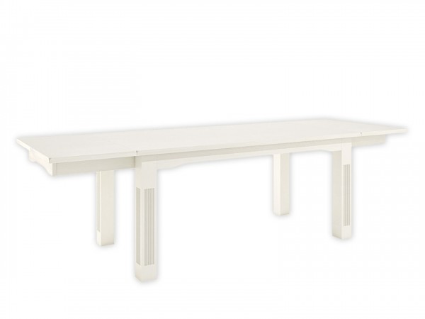Esstisch Tisch Küchentisch 160 x 95 cm Duett 2 Vorkopfauszüge Pinie massiv weiß gekälkt