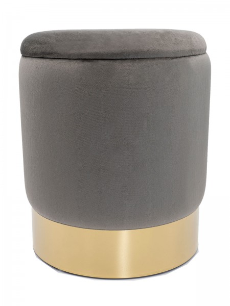 Samthocker mit Stauraum Ø 31 H 38 cm Deko Hocker Samt gold Hocker Schminktisch