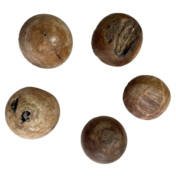 Wurzelholzkugel 5er Set Ø 10 cm 2. Wahl Deko-Kugel Massivholz-Kugel Teakholz vollmassiv