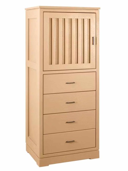 Highboard Casaverde 1-türig 4 Schubladen Pinie Massivholz