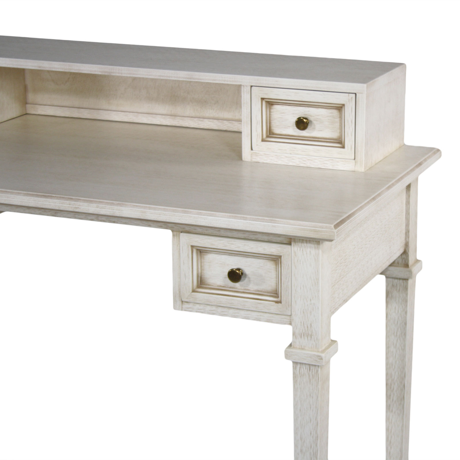 Schreibtisch mit Aufsatz 4 Schubkästen Pinie massiv Breite 120 cm