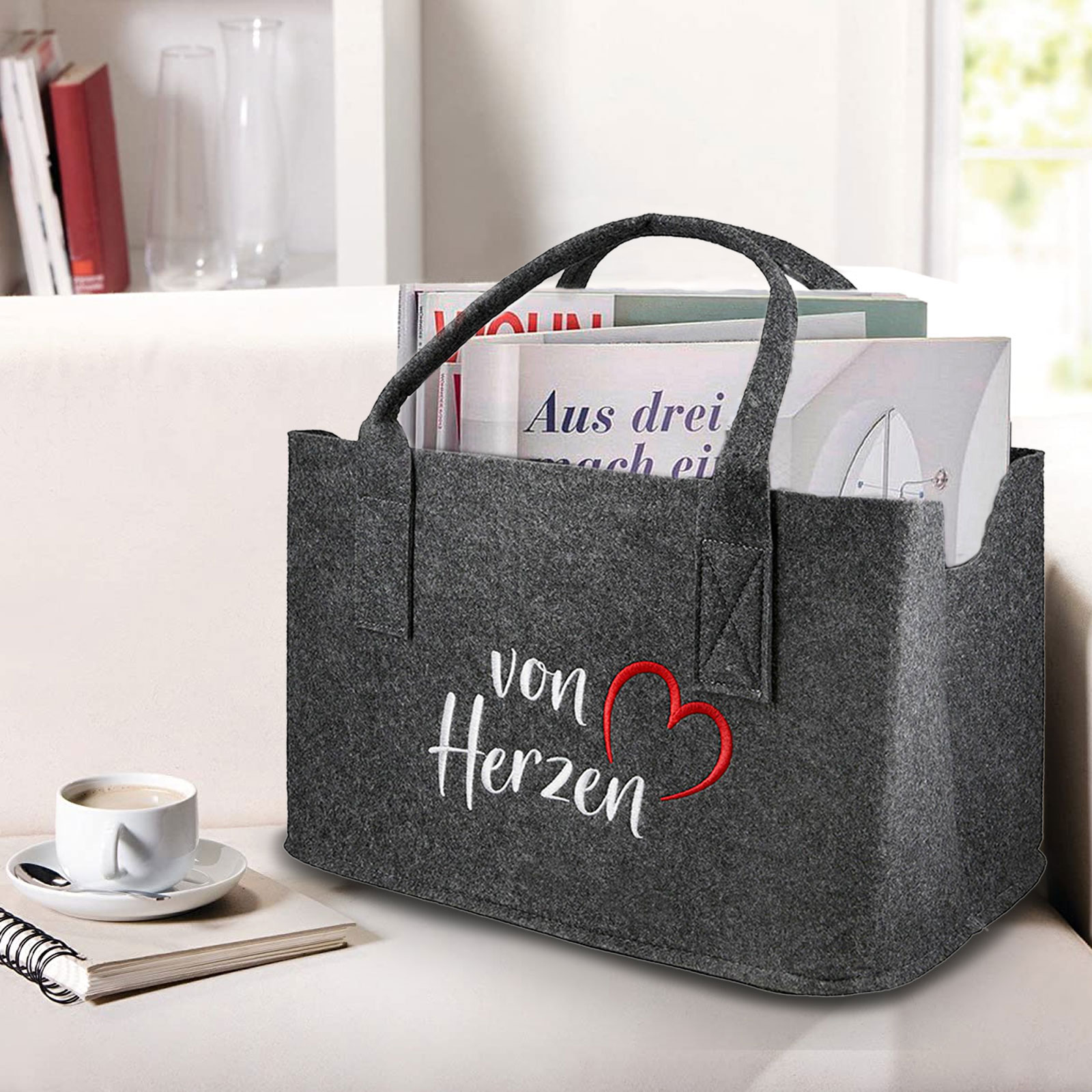 Filztaschen 2er-Set Filz Shopper Einkaufstaschen - Handtaschen online  kaufen