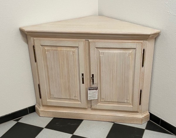 Eckvitrine Duett 2 Türen Pinie Massivholz halbhoch