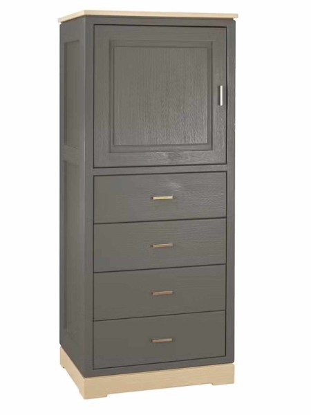 Highboard Casaventi 1-türig 4 Schubladen Pinie Massivholz