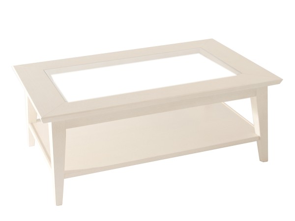 Couchtisch mit Glaseinlage Massivholz 110x70cm Casaverde Wohnzimmer Tisch