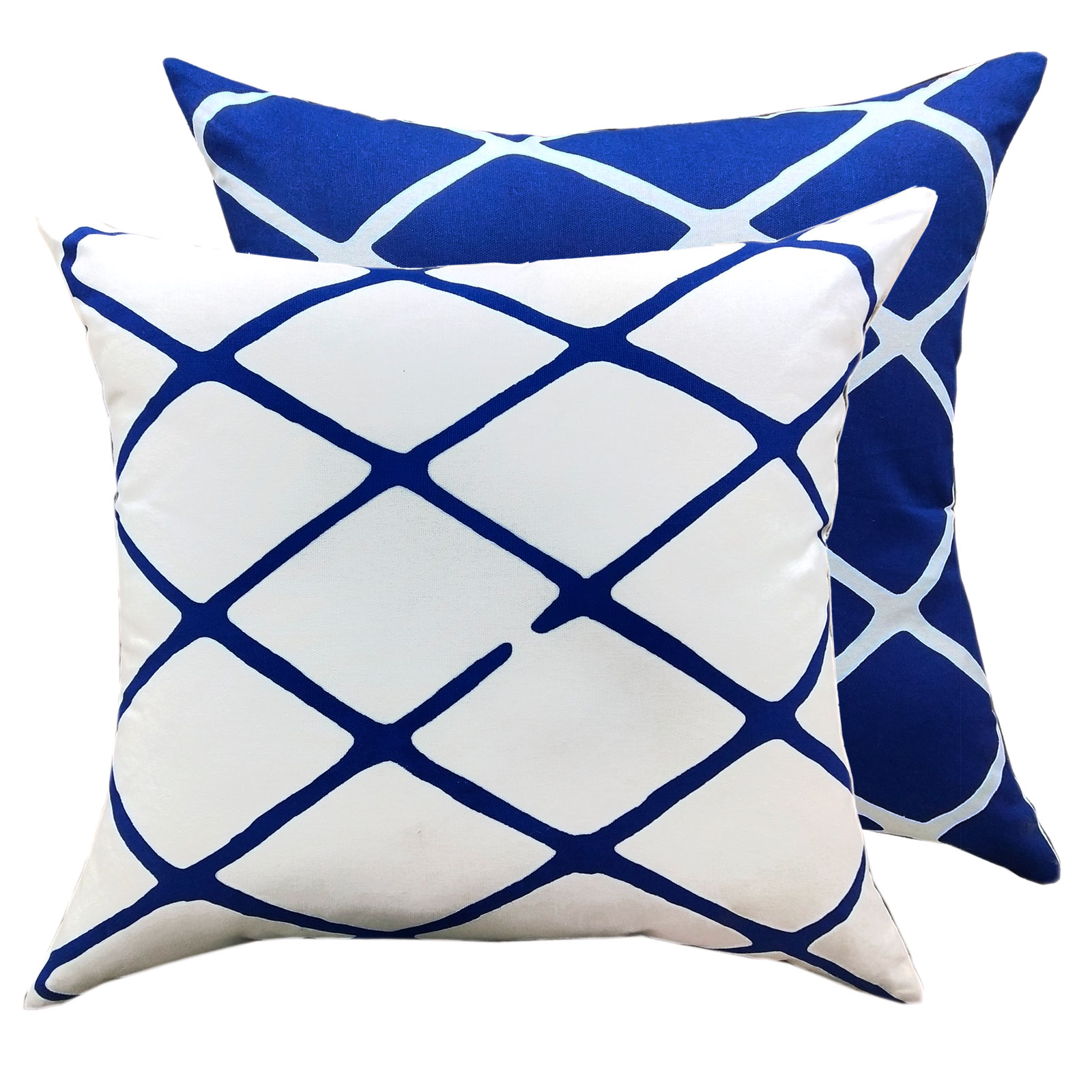Kissen blau weiß kariert 60 x 35cm
