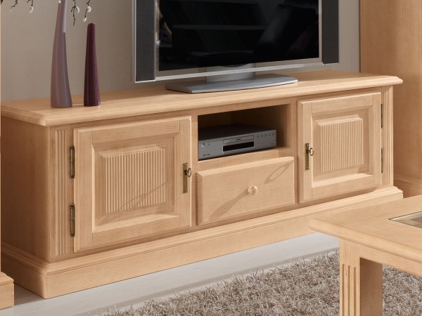 TV Lowboard TV Schrank Casapino 160 cm 2 Holztüren 1 Schublade 1 offenes Fach Pinie massiv