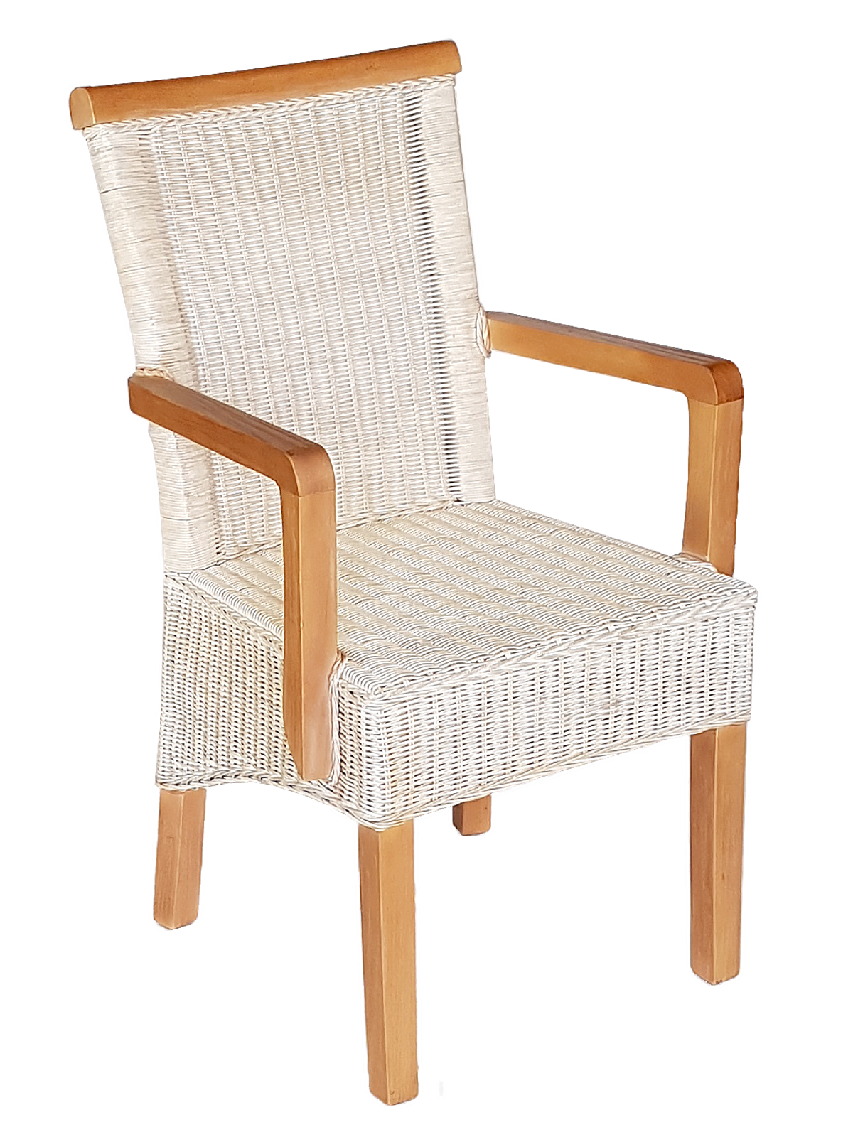esszimmer-stuhl mit armlehnen rattanstuhl weiß perth mit/ohne