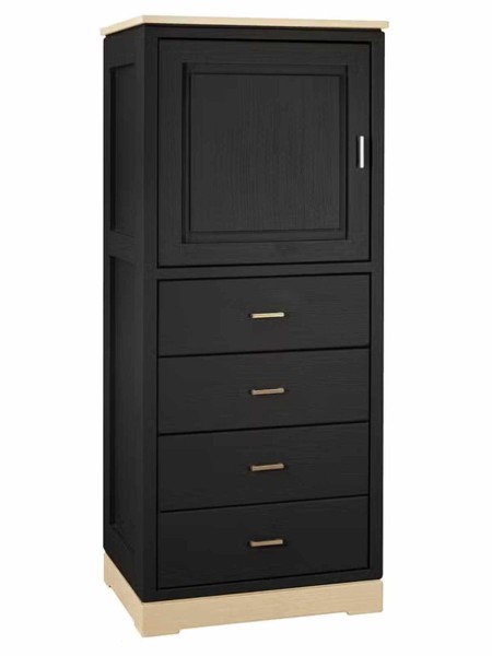 Highboard Casaventi 1-türig 4 Schubladen Pinie Massivholz