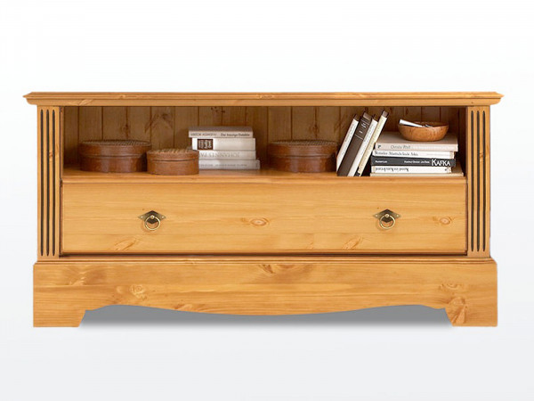 TV Lowboard TV Schrank Florenz mit Staufach und Schublade Pinie Nordica massiv sierra
