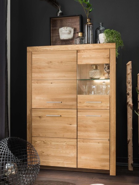 Hochanrichte Highboard Massivholz B102 H141cm Faro Wildeiche massiv