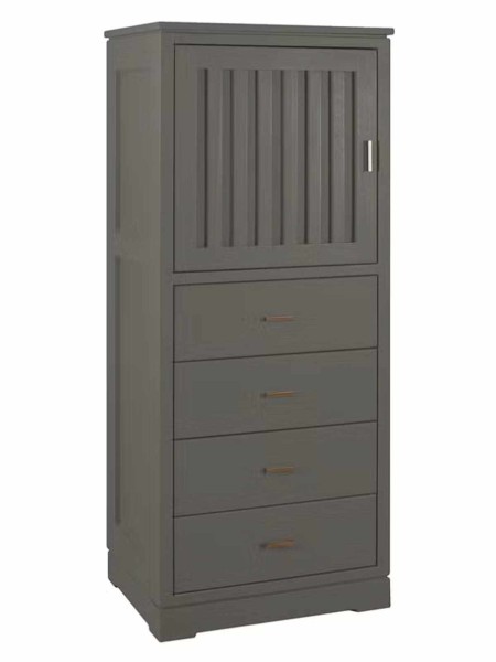 Highboard Casaverde 1-türig 4 Schubladen Pinie Massivholz