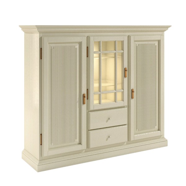 Highboard Duett 3 Türen 2 Schubladen Pinie massiv Ausstellungsstück