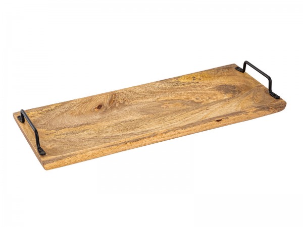 Holztablett Tablett Holz 50x20cm Serviertablett Servierbrett Deko Tablett Mangoholz massiv