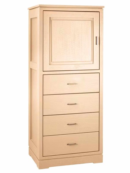 Highboard Casaventi 1-türig 4 Schubladen Pinie Massivholz