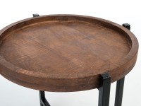 Beistelltisch Wohnzimmer-Tisch rund Omaha, Metall-Gestell altsilber