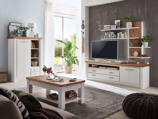Moderner Runder Couchtisch Aus Holz Mit Ablage, Fü Produktbild-Vorschau 5