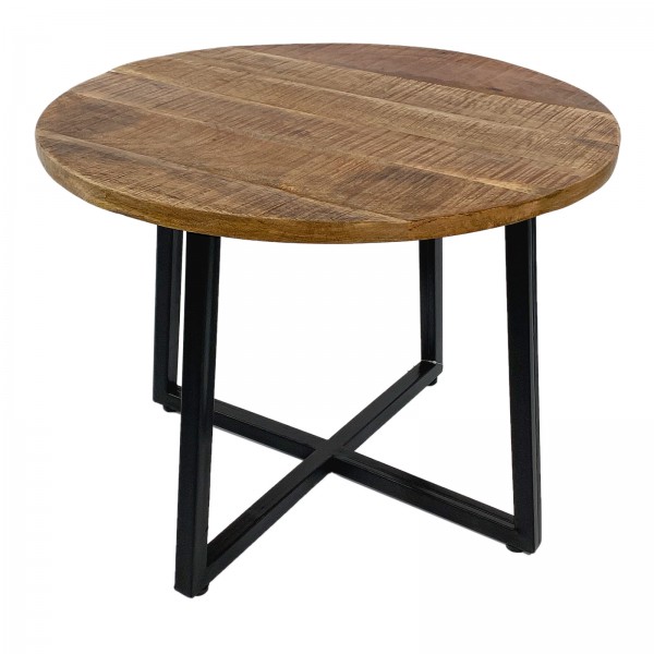 Couchtisch rund 60 cm Wohnzimmer Beistelltisch Kannes Metall-Gestell